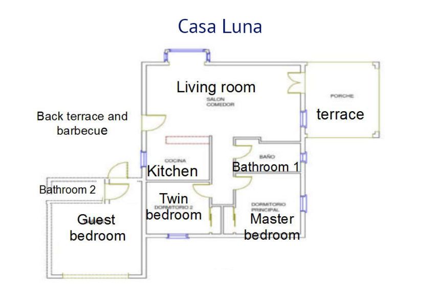 Casa Luna - holiday house in Roche Viejo for rent - ground plan