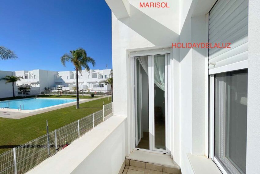 Haus Marisol - Selecta Costa Conil - Ferienhaus in Conil de la Frontera mieten - Schlafzimmer 3 - Balkon mit Pool + Meerblick